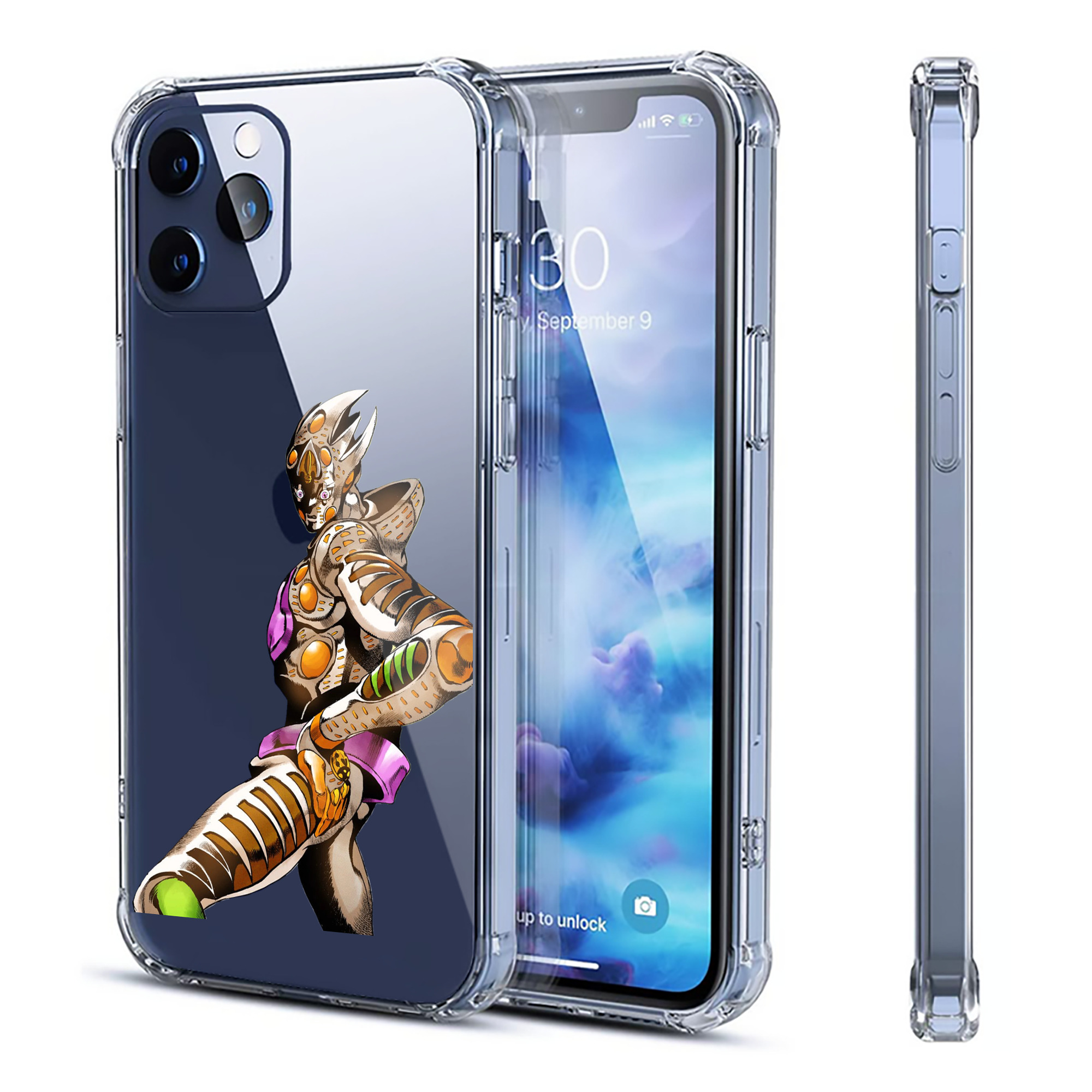 （画像用） ジョジョの奇妙な冒険 ジョルノ?ジョバァーナ JoJo's Bizarre Adventure Giorno Giovanna 【iPhone 12シリーズ対応】透明スマホケース（クリアソフトケース）